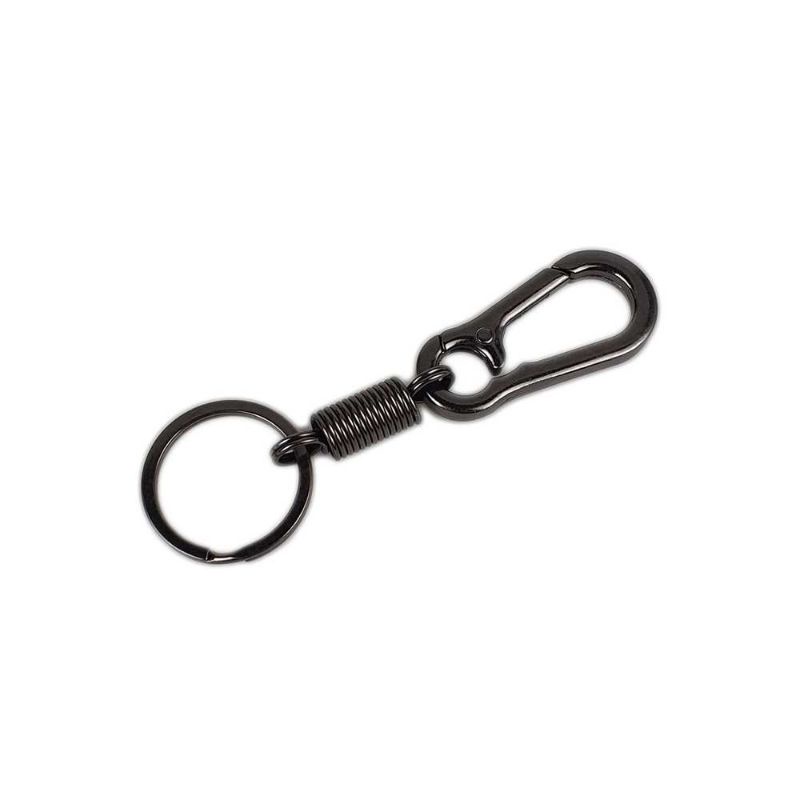 Ourpgone Karabiner dengan Per Stainless Steel - LC-1118-6 Hitam Key Chain Gantungan Kunci Saku pinggang