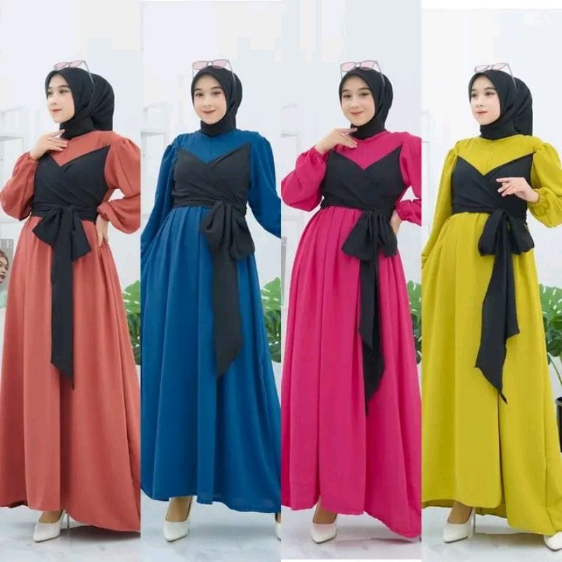Gamis Lesti Viral Gamis Lesti Crinkle Airflow Gamis Wanita Remaja Kekinian Korean Style Baju Gamis W