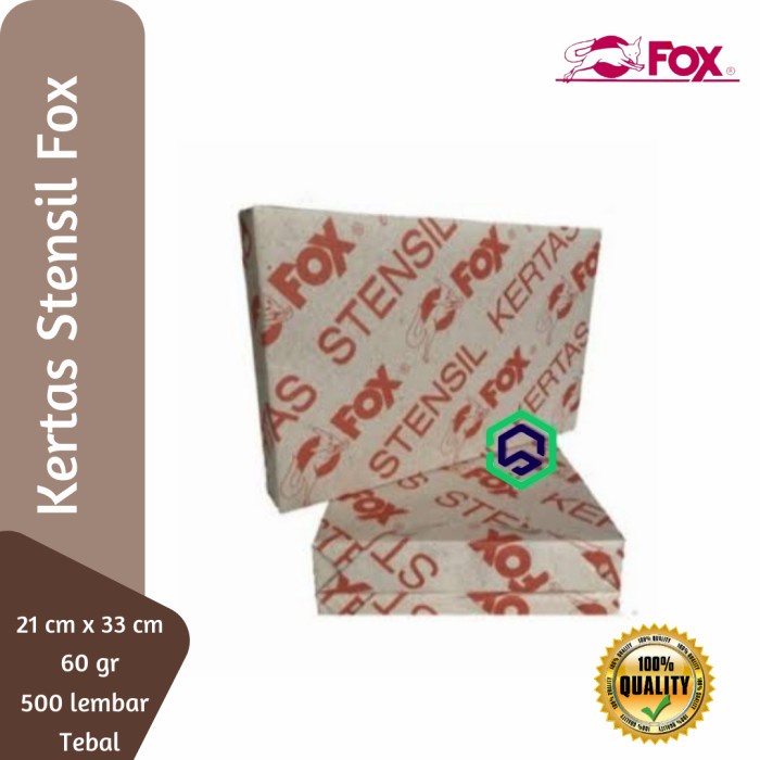 

Kertas Stensil Buram Koran F4 Folio Tebal Fox