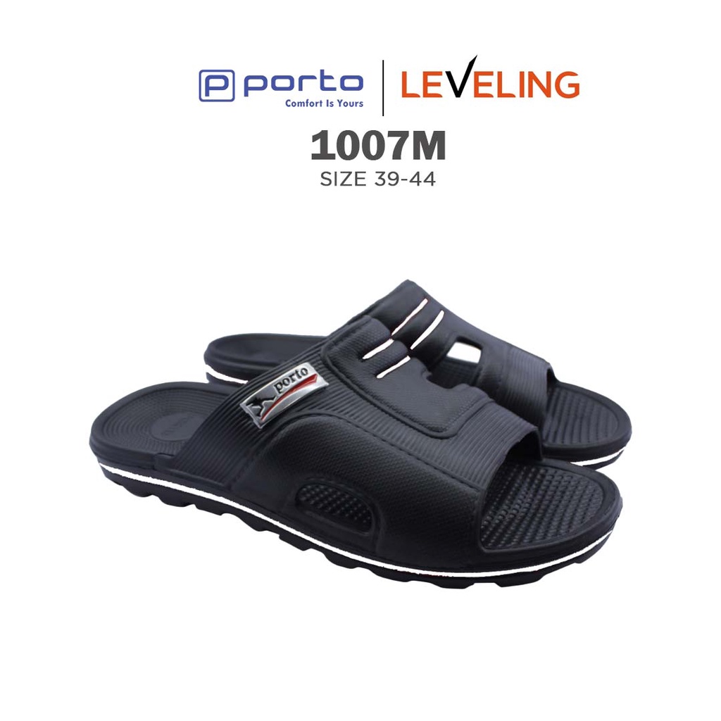 1007M - Porto Leveling Sandal Selop Pria Size 39 - 44 Rumahan Nyaman Karet Anti Slip Awet