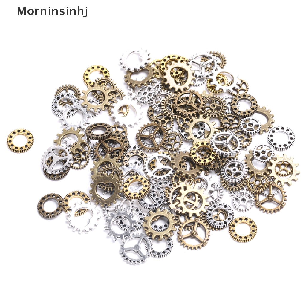 Mornin 100 Pcs Antik Steampunk Mini Wheel Gear Ch Liontin DIY Membuat Perhiasan Craft id