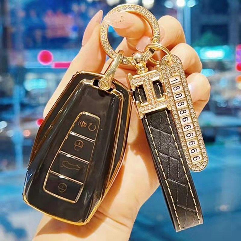 Tpu Penutup Kunci Mobil Keychain Proton X50 Untuk Geely Coolray Atlas Boyue NL3 Emgrand X7 EX7 SUV GT GC9 Borui car Key case holder Auto Styling Keychain