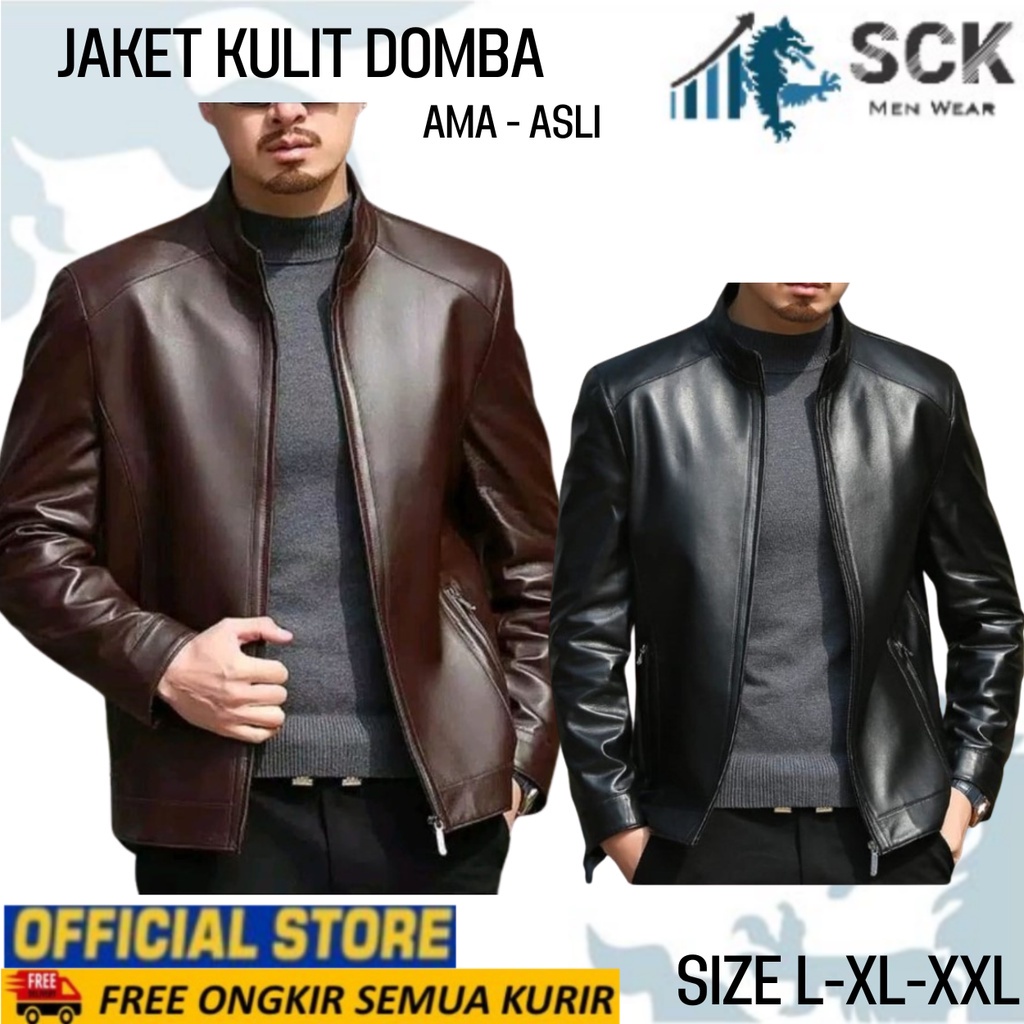 Jaket Pria KULIT DOMBA - AMA Asli Krah Shanghai Halus size L-XXL / Pakaian Laki Racing / Perlengkapan Otomotif - sckmenwear GROSIR