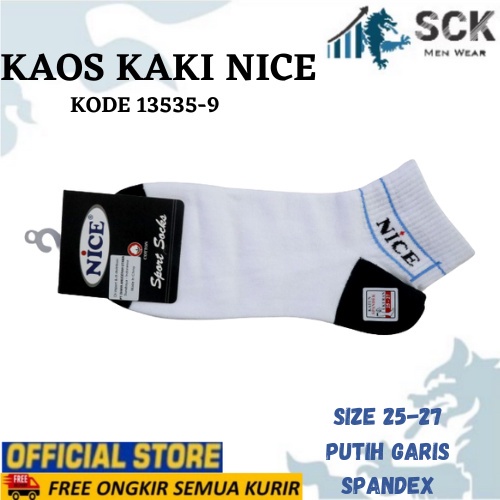 Kaos Kaki Pria NICE 13535-9 Tumit MOTIF Garis / Kaus Kaki Invisible Socks