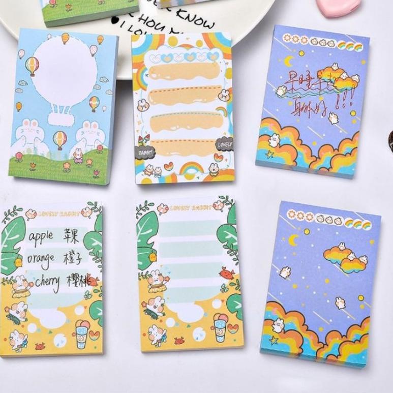 

N79 GAEKOPEDIA || 100 LEMBAR STICKY NOTES MEMO Tempel Tema Kelinci Rabbit BUNNY BULLET Lucu Murah Malang PRODUK TREND ㄹ
