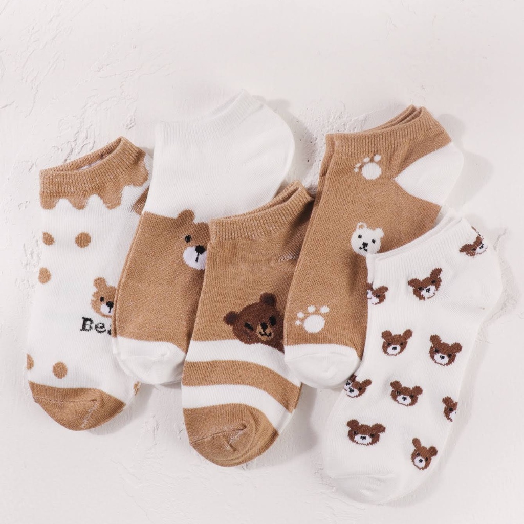 TRS - Kaos Kaki Ankle Bundle 5 Pasang Katun Motif Lucu