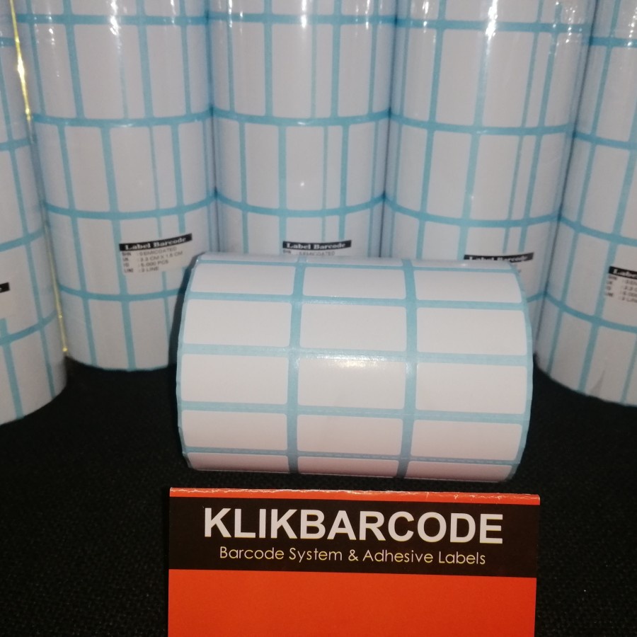 

MURAH Label Sticker Barcode 33x15mm Semicoated (3 Lines isi 5.000Pcs)Core 1" MURAH