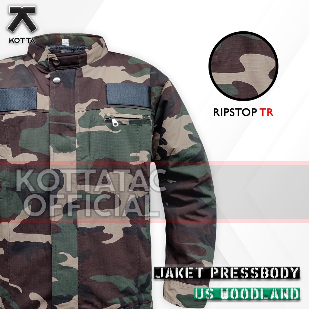 JAKET PRESSBODY LORENG USA - JAKET TACTICAL LORENG US ARMY - JAKET ABG LORENG WOODLAND USA