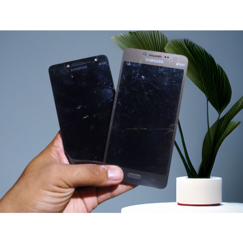 lcd ori copotan samsung j2 prime satu set plus frame tested nyala semua