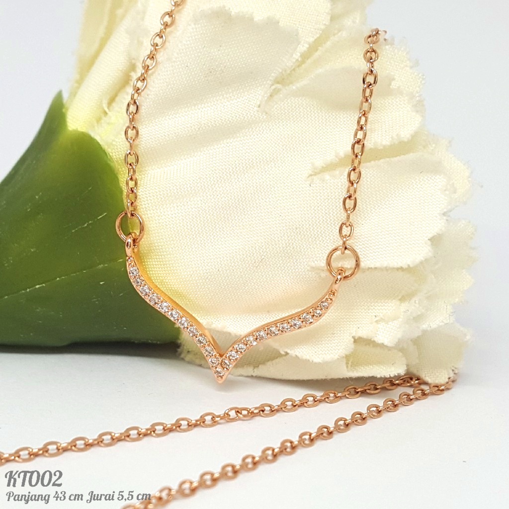 PGX Kalung Titanium Wanita Anti Karat Aksesoris Fashion Perhiasan Premium - KT002
