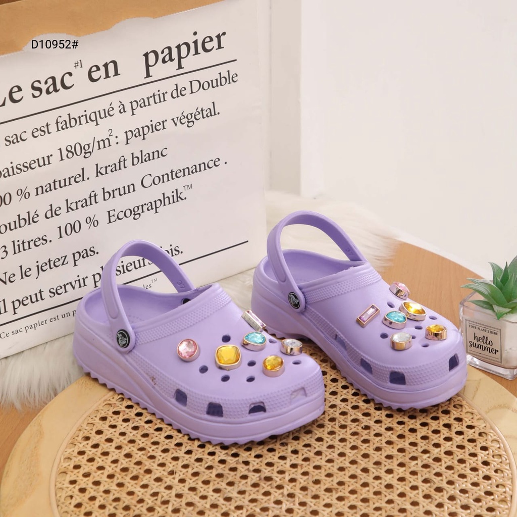 Fashion Crocs Classic Bae Clog Stud Diamond For Women Slip Sandals  D10952