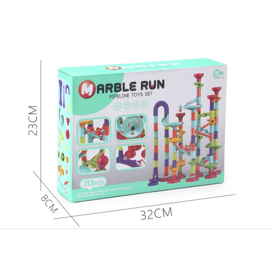 Mainan Anak MARBLE RUN PIPELINE 113 PCS Mainan 3D Maze Ball Roll DIY