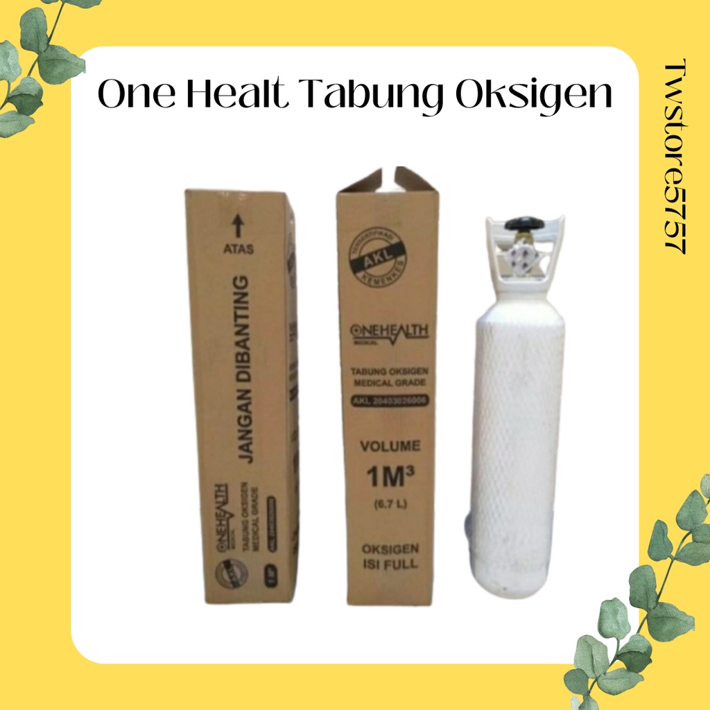 ONEHEALTH TABUNG OKSIGEN Medical Oxygen Cylinder 6.7L 1m³ Regulator Oksigen Onehealth KP905