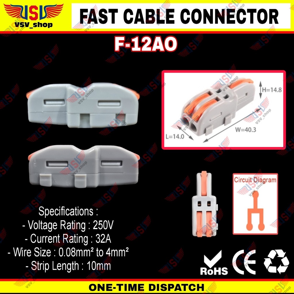 Terminal Konektor Kabel Sambung Cabang Quick Cable Connector wago
