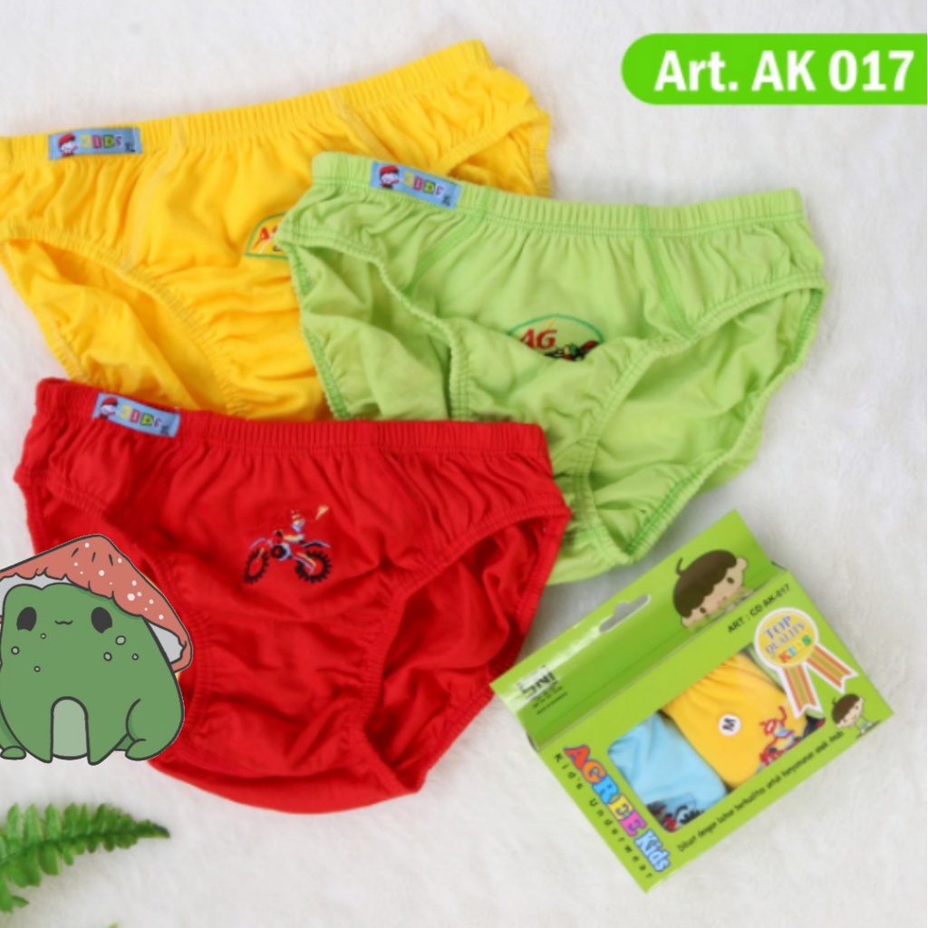 [ISI 3] CD Anak AGREE 017 Polos Aneka Warna / Pakaian Dalam Anak AGREE Kids - sckmenwear GROSIR