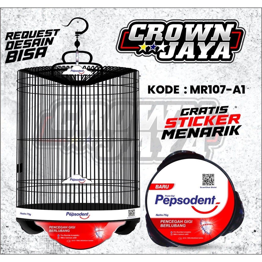 DEKAL SANGKAR TEBOK BULAT SANGKAR RADJA/STIKER SANGKAR VARIASI MOTIF SIMPLE Stiker Kandang SANGKAR B