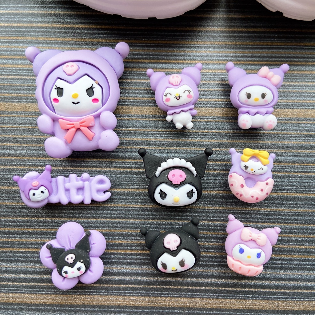 @shinydiy 9pcs My Melody Kuromi Crocs Jibbitz Shoes Charm Sandal Aksesoris Sepatu Hias【asesoris wanita｜crocs jibbitz】