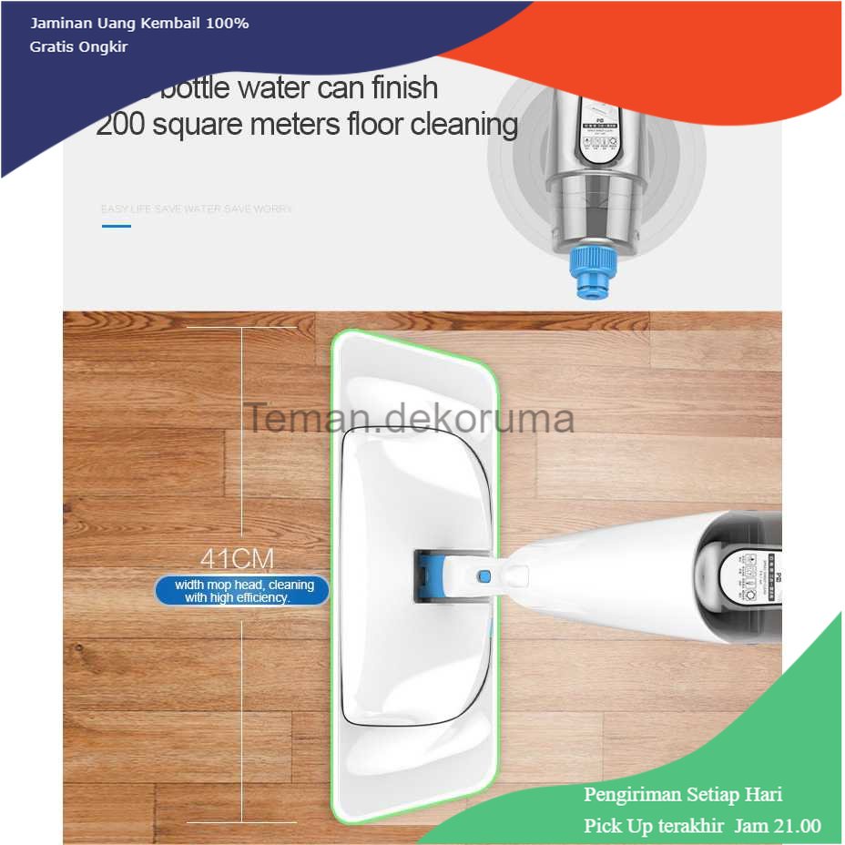 TD - KBR Alat Pembersih Lantai 3 in 1 Water Spray Sweeper Mop - FD-11P