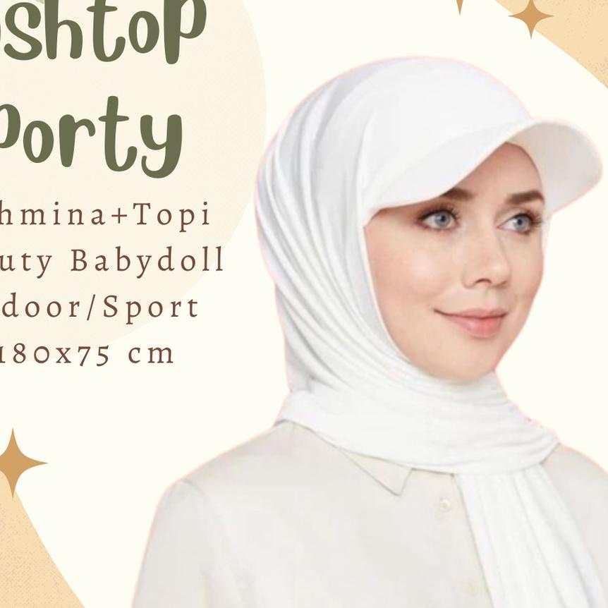 ⅍ PASHTOP Pashmina Sporty Topi | Pasmina Topi Instan Premium Stylist | Kekinian 2022 Viral | Hijab T