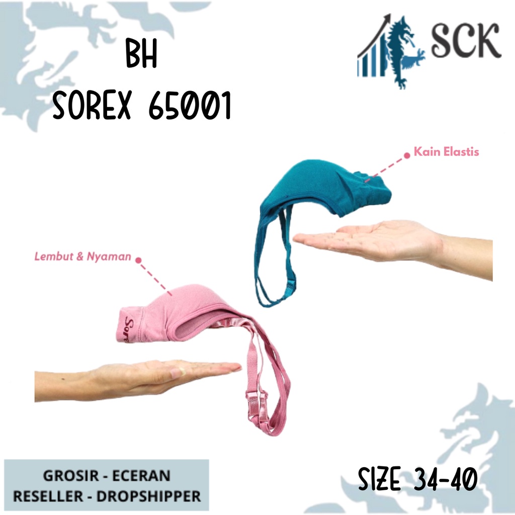 BH SOREX 65001 65002 / Pakaian Dalam Wanita Halus / BH Tanpa Kawat Size 34-40 CUP B - sckmenwear GROSIR