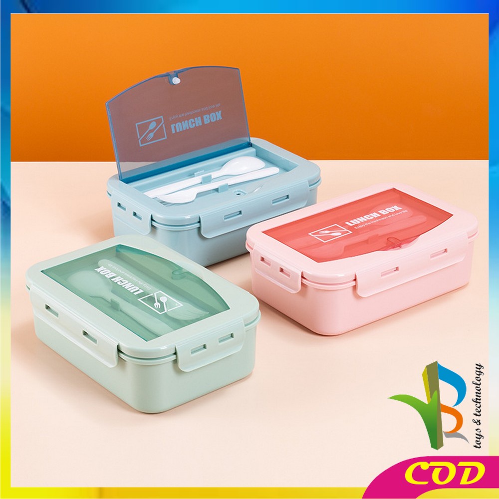 RB-C450 Lunch Box Set Tempat Makan Dengan Sendok Food Grade / Kotak Bekal Makanan Bento Box Portable