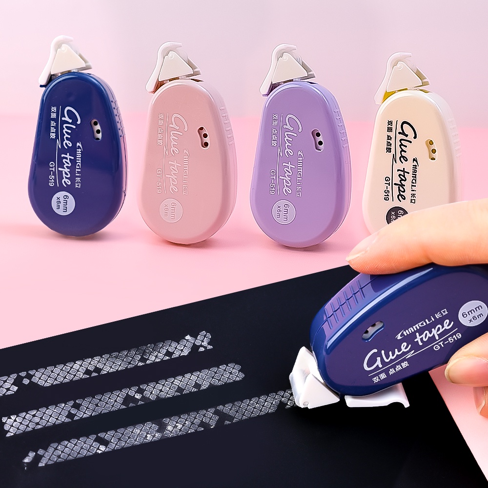 4-warna Berlian Dot Koreksi Band DIY Manual Cutting And Paste Tape Alat Tulis Kantor Sekolah Umum Sederhana Dan Indah Rol Perekat Dua Sisi