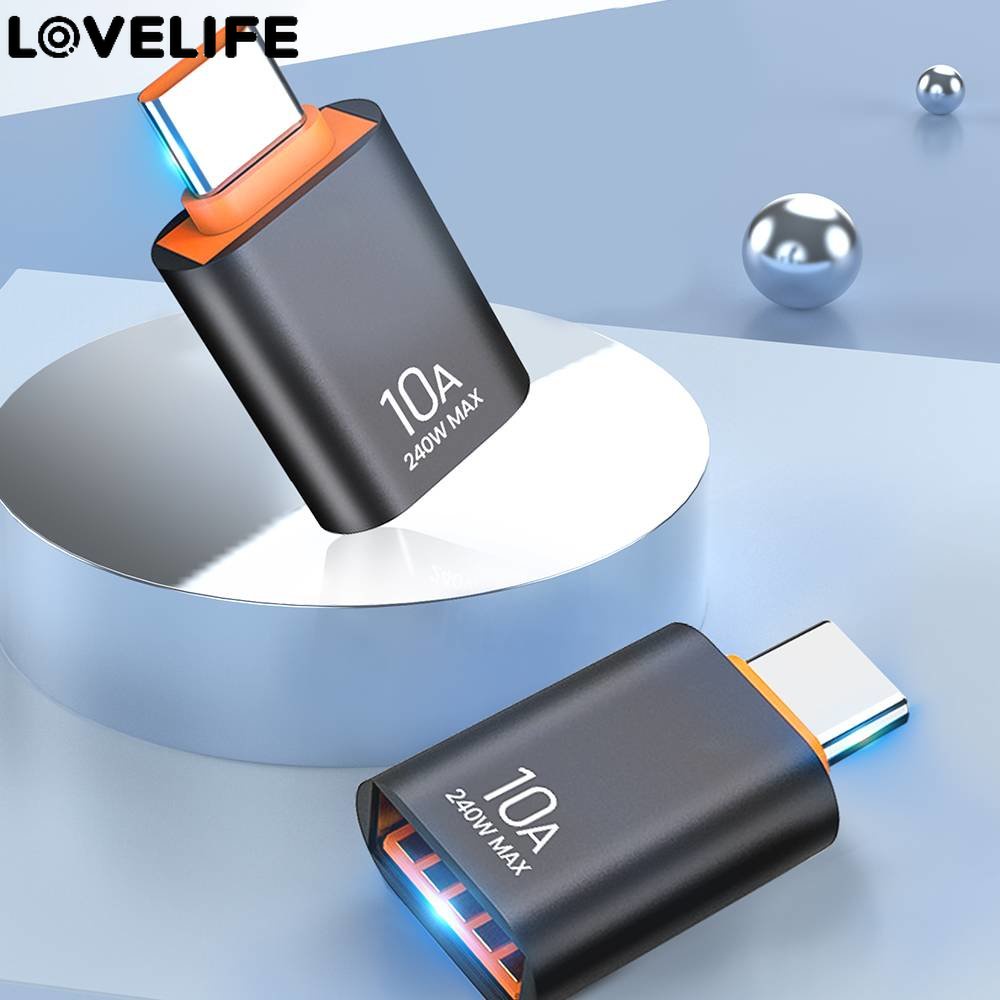 Adaptor 10A USB Type-C Untuk Macbook Samsung USB 3.0 OTG USB Transfer Data Charge Cepat USB C Male To USB Female Converter Tipe C Male To USB3.0 Female Adapter