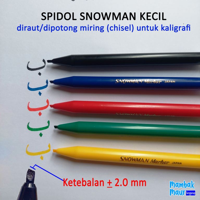 SPIDOL KALIGRAFI SNOWMAN KECIL TEBAL SEKITAR 2.0 MM