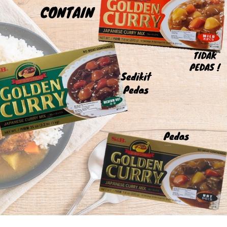 

✼ Golden Curry. Bumbu Masak Dapur Kari Jepang. Curry Jepang. Japanese Instant Halal Mild Medium Extra Hot SB S&B 220gr ❅