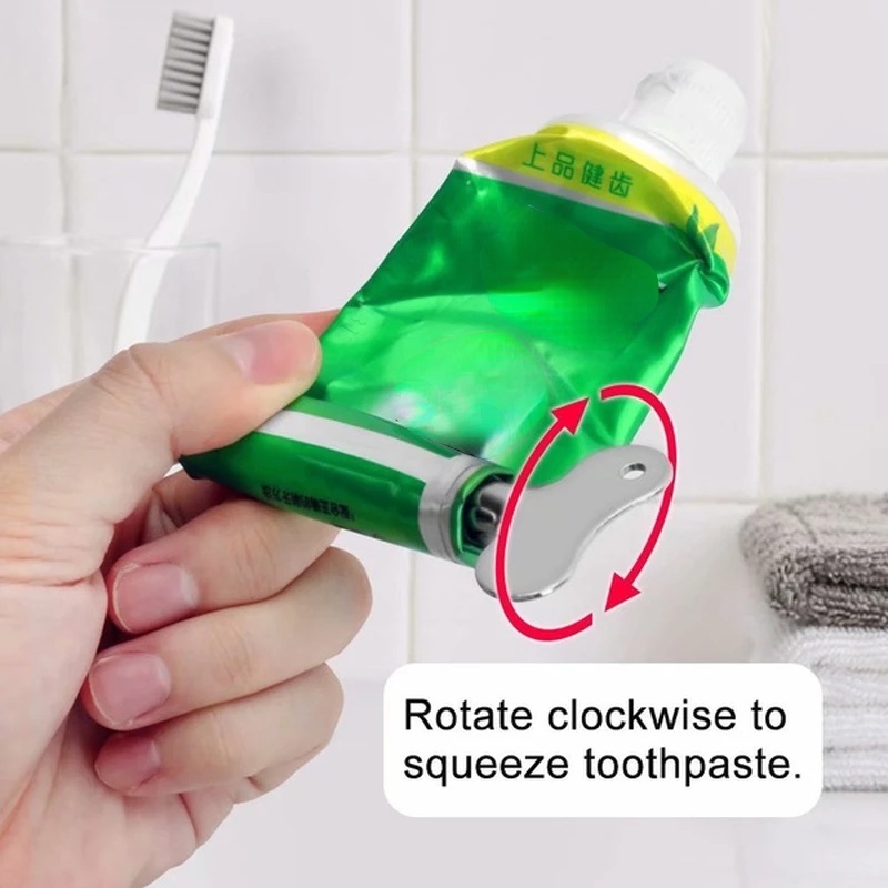 Alat Peras Pasta Gigi Aksesoris Kamar Mandi Toothpaste Squeezer Multifungsi Stainless Steel Kunci Roller Tabung Krim Alat Pemeras Cat