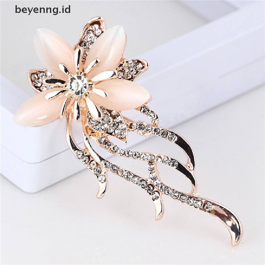 Beyen Opal Bunga Bros Berlian Imitasi Kristal Bros Pin Pesta Pernikahan Wanita Perhiasan ID