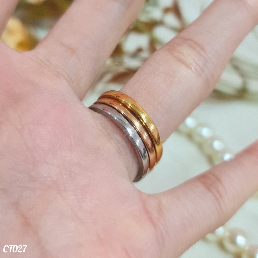 PGX Cincin Titanium Couple Tunangan Aksesoris Fashion Perhiasan Anti Karat - CT027