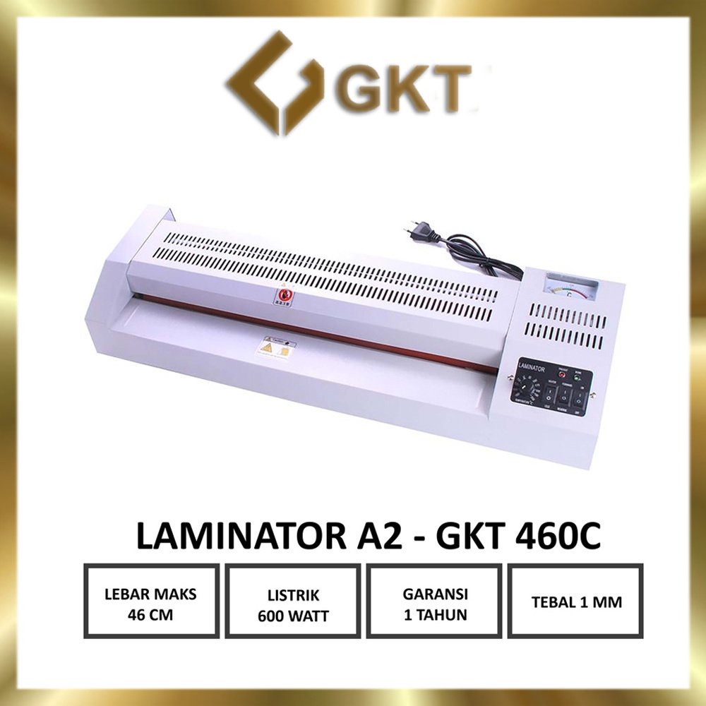 Mesin Laminating GKT 460C - Bodi Besi 4 Roller 460 mm 2 Pemanas GKT 460C GKT