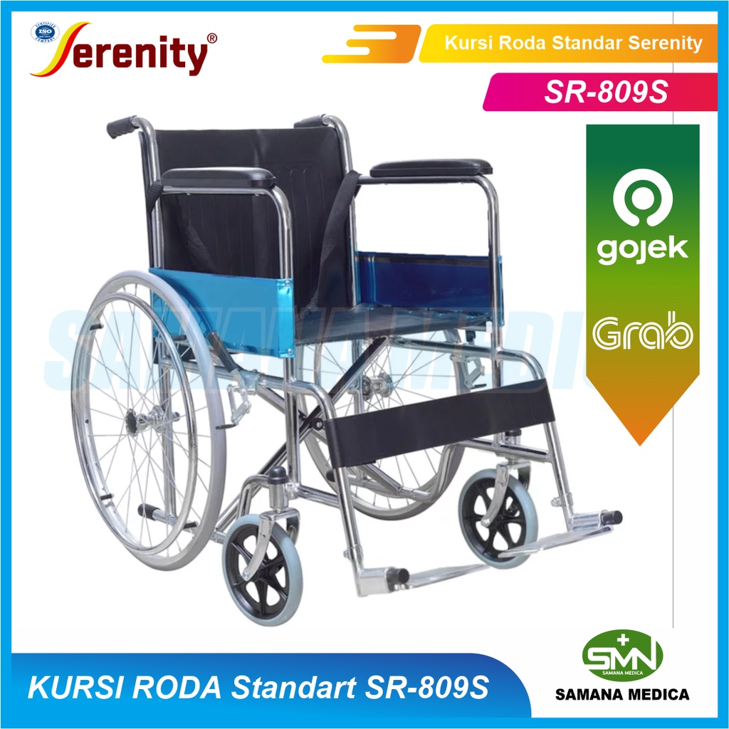 KHUSUS GOJEK dan GRAB Kursi Roda Standar SERENITY SR-809S Alat Bantu Jalan Kursi Roda Standard Praktis dan Ekonomis