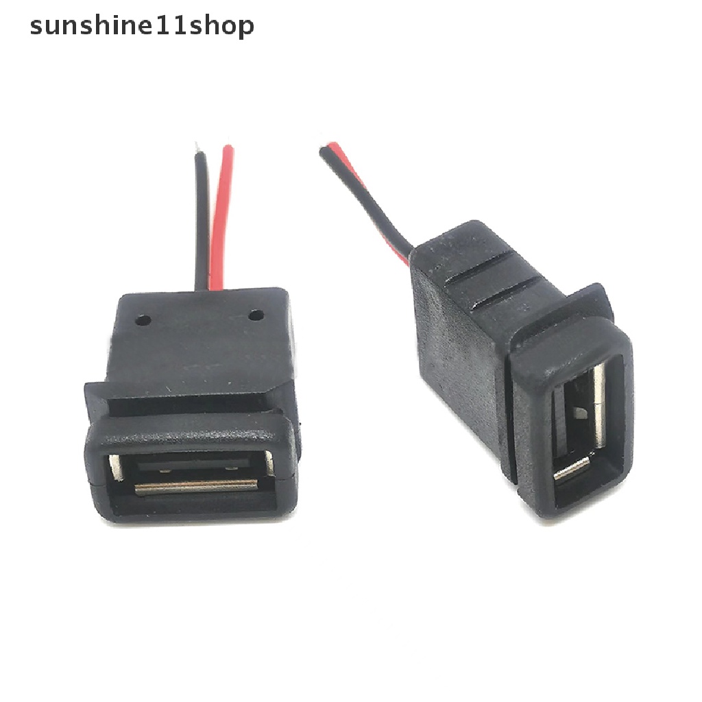 Sho 1pc USB 2.0 Female Power Jack USB2.0 Charging Port Connector Socket Dengan Kabel Listrik N