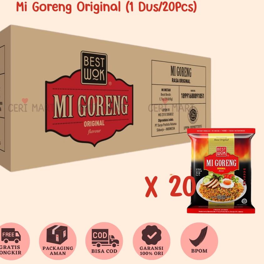 

❊ Best Wok Mi Mie Goreng Original 1 Dus 20 pcs Instant Noodle 85gr BestWok KKV Indomie ☎