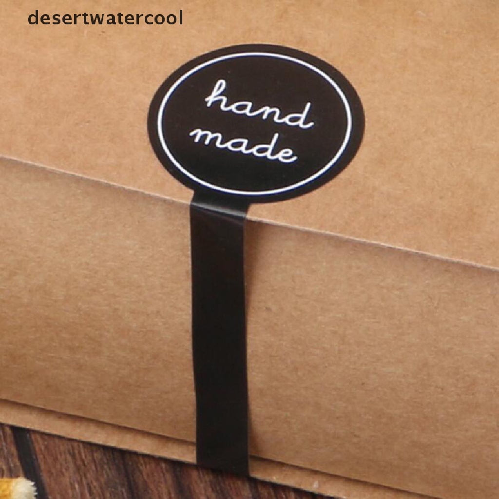 Deid 100x Hitam Handmade Perekat Seal Stiker DIY Kue Hadiah Packing Label Stiker Martijn