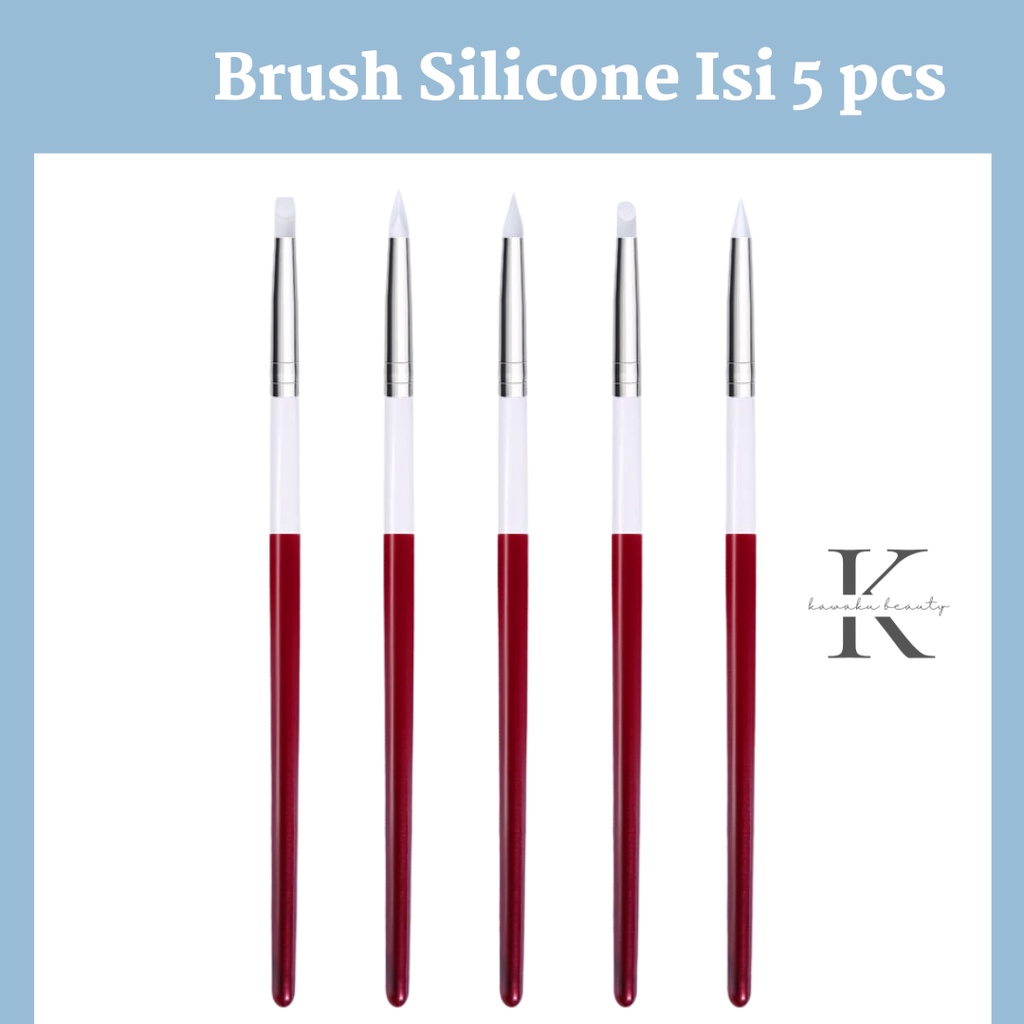 Silicon Carving Pen 3D Nail Art Set Kayu  (NP-5)