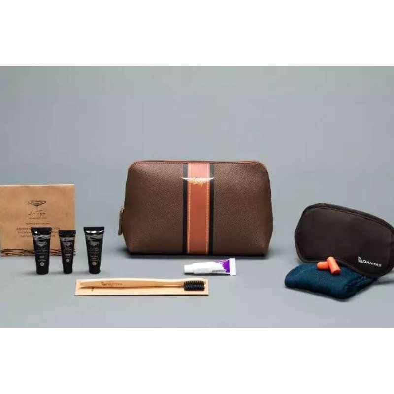 Travel Kit Qantas Brown Bussines Class