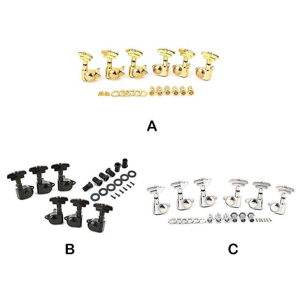 Huit 6pcs Pasak Tuner Gitar Set Bagian Modifikasi Aksesoris Gitar Universal Kepala Mesin Tuning Peg Instrumen Fitting