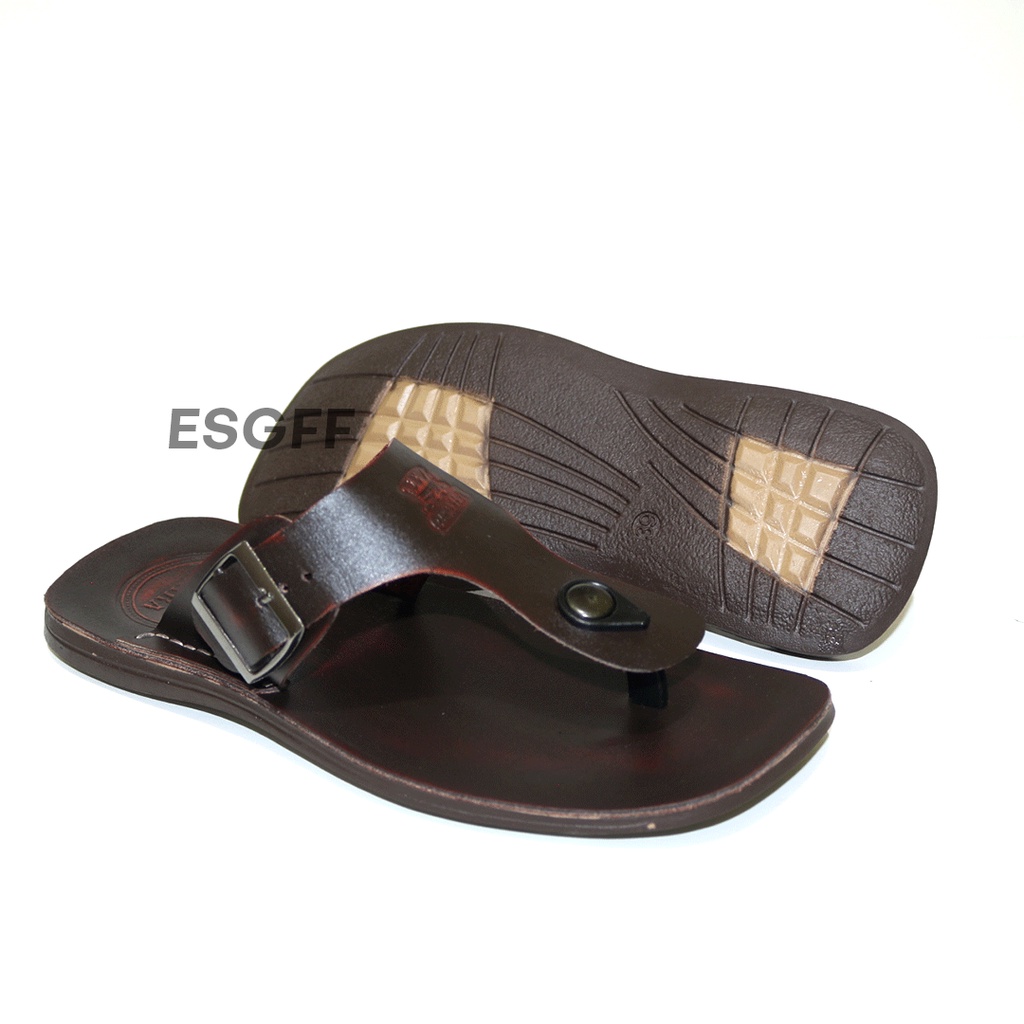 OBARA - 002 Sandal Jepit Pria Kulit Asli