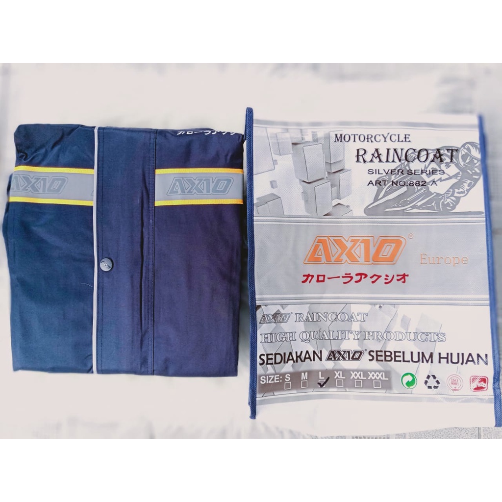 Jas Hujan Axio 882 ORIGINAL/Mantel Hujan Axio Ori/Mantol Hujan Axio Asli/Setelan Jas Ujan Axio Dewasa Jaket Celana Uniseks