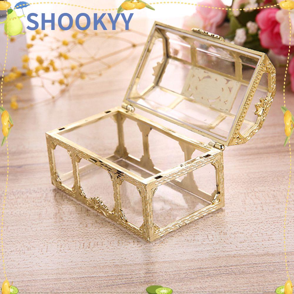 Chookyy Treasure Chest Retro Plastik Transparan Trinket Organizer Crystal Permata Candy Box