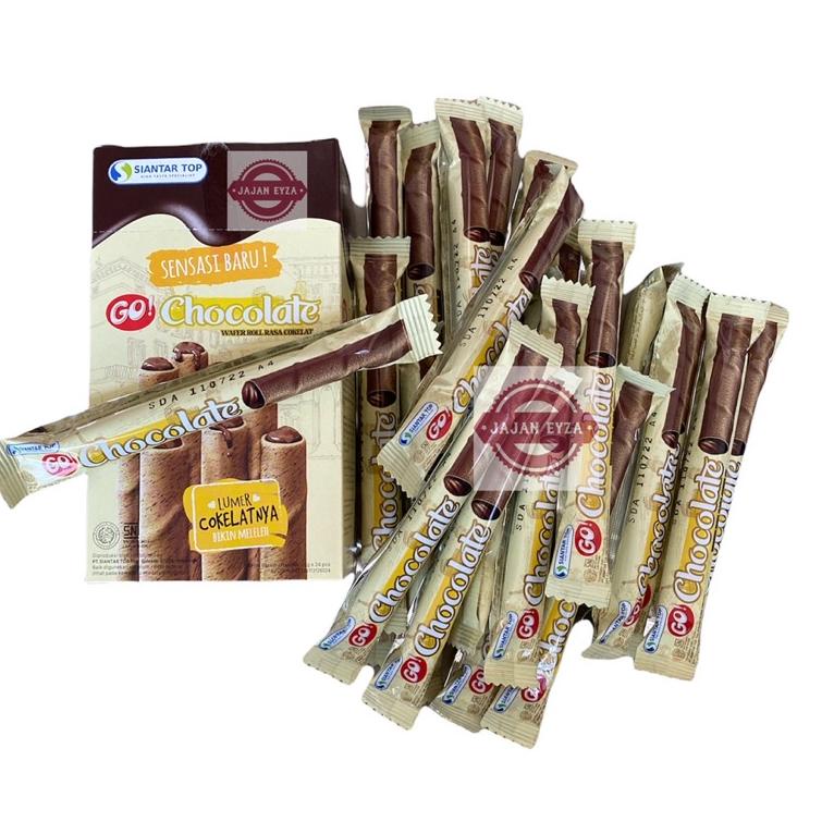 

P96 SIANTARTOP GO CHOCOLATE BOX isi 24pcs / SIANTAR TOP GO CHOCOLATE WAFER ROLL COKELAT / GO CHOCOLATOS ASTOR ISI COKLAT BIG DISKON ♞