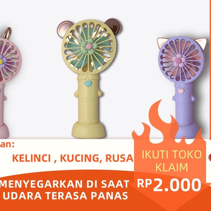 ●  KIPAS ANGIN MINI GENGGAM CUTE / Kipas Kecil Karakter Genggam / Kipas Angin Mini Recharge Cas USB 