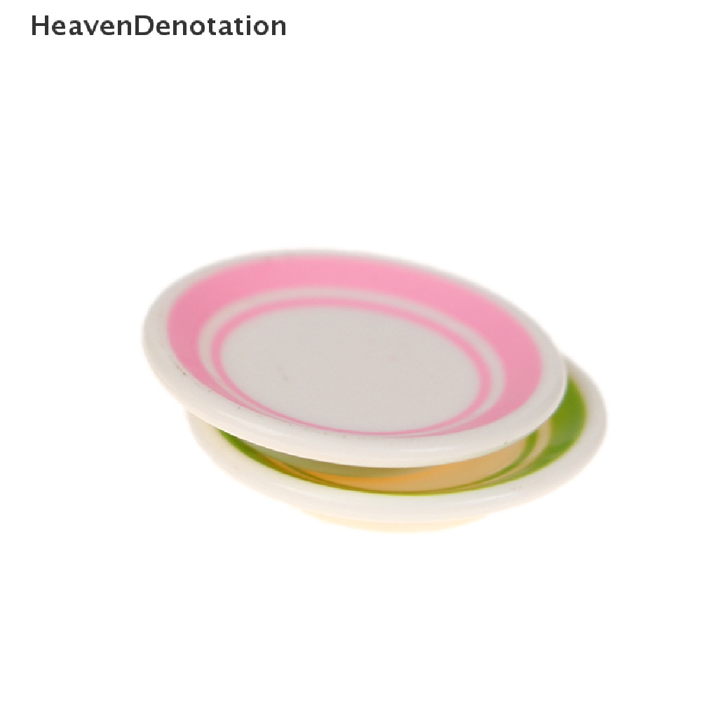 [HeavenDenotation] 5pcs / bag 1: 12 Dollhouse Miniature Colorful Plate Dishes Kitchen Accessories Toys HDV