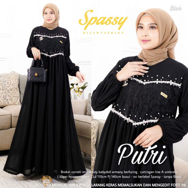 Gamis Brukat Putri Cerruty Dress Kondangan Baju Nikahan Kebaya Wisuda Looklike Spassy
