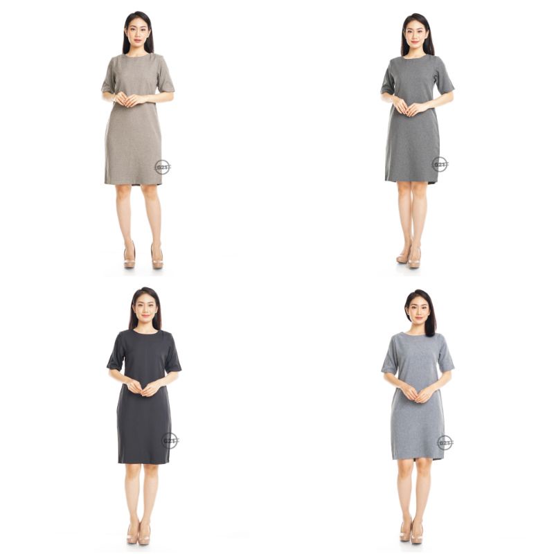 Dress Kerja Hitam Polos Formal Kerja Kantor Wanita Murah High Premium Quality K03 Midi Dress Kerja W