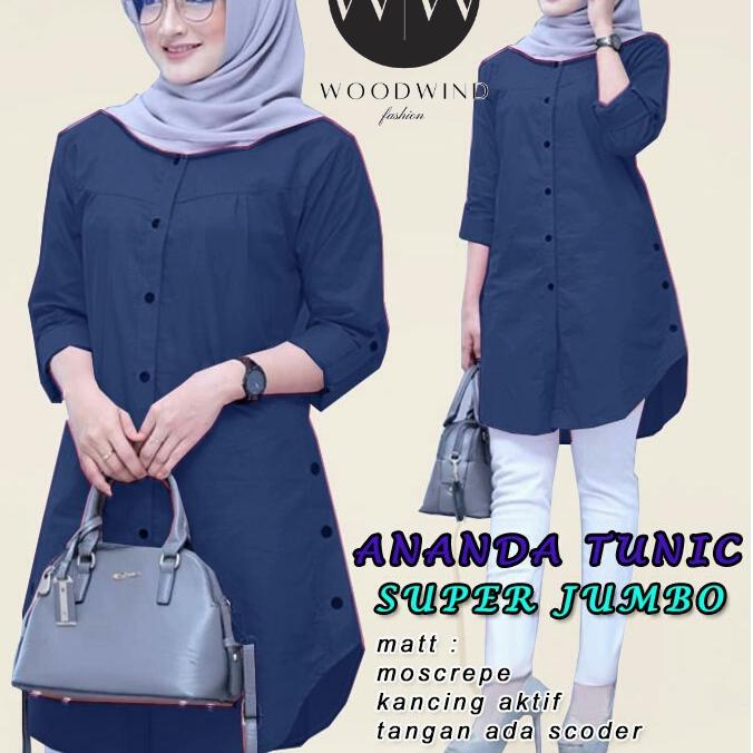 WWW - L, XL, XXL, 3XL - TUNIK ANANDA JUMBO, PAKAIAN MUSLIM JUMBO, TUNIK WANITA MUSLIM JUMBO  New