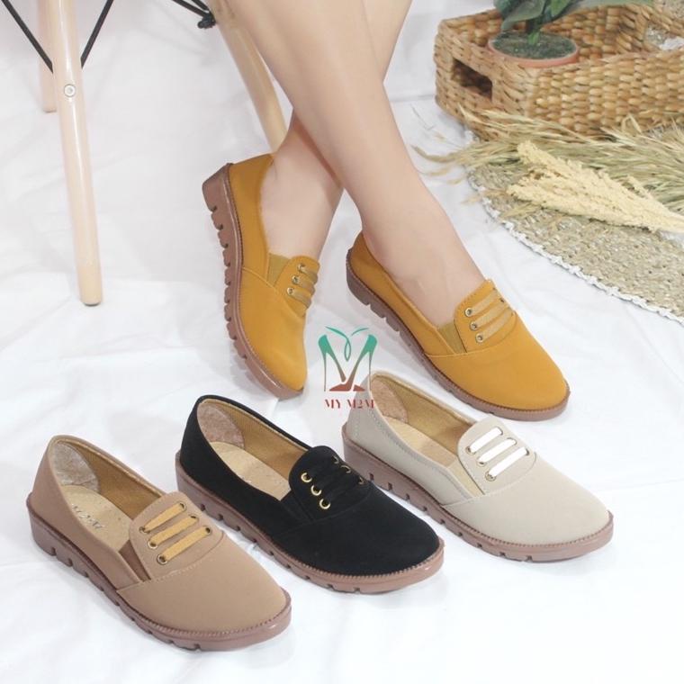 BIG SALE Mym2m Vawel Sepatu Wanita Slip on Kasual Terlaris